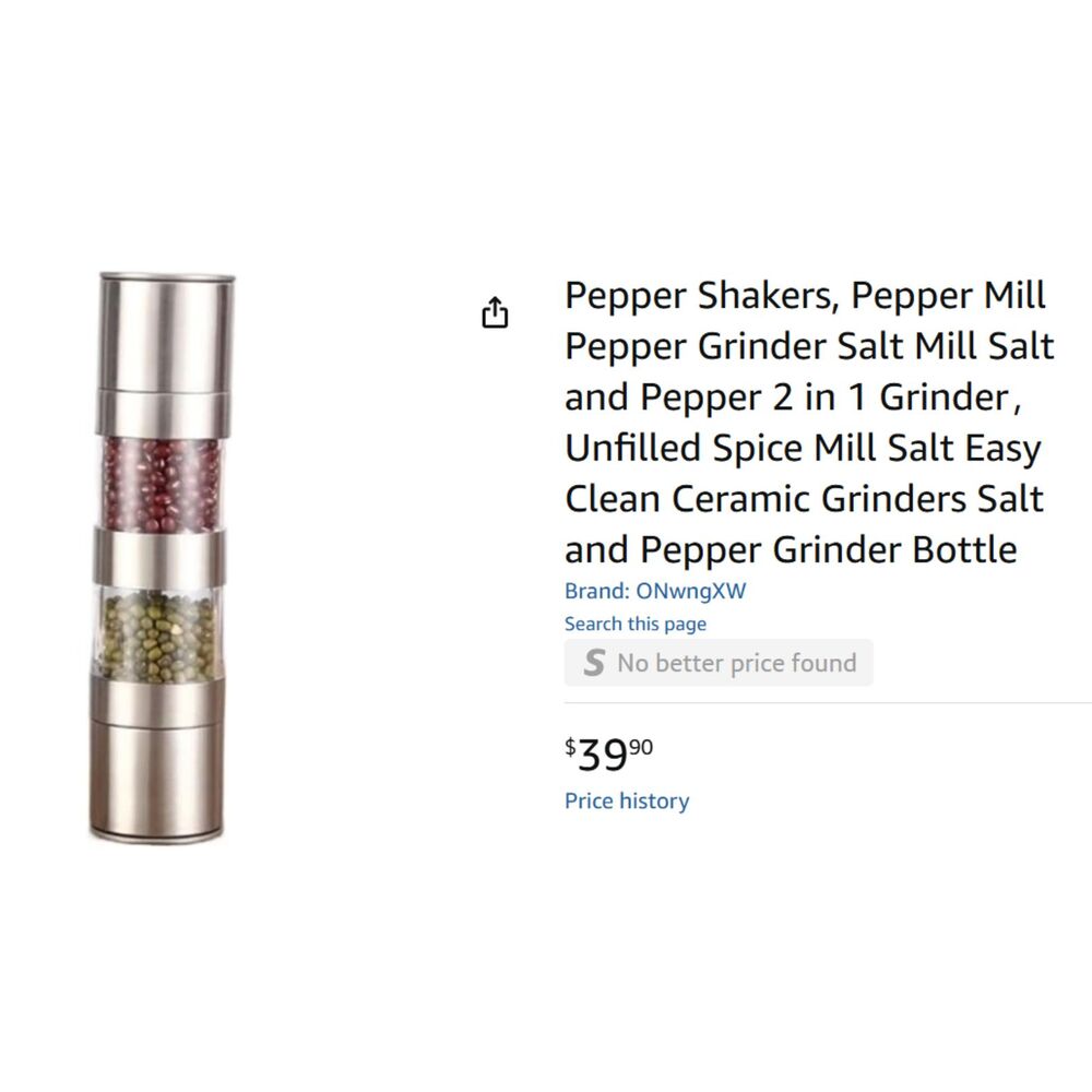 Salt and Pepper Double Manual Grinder Spice Mill NEW